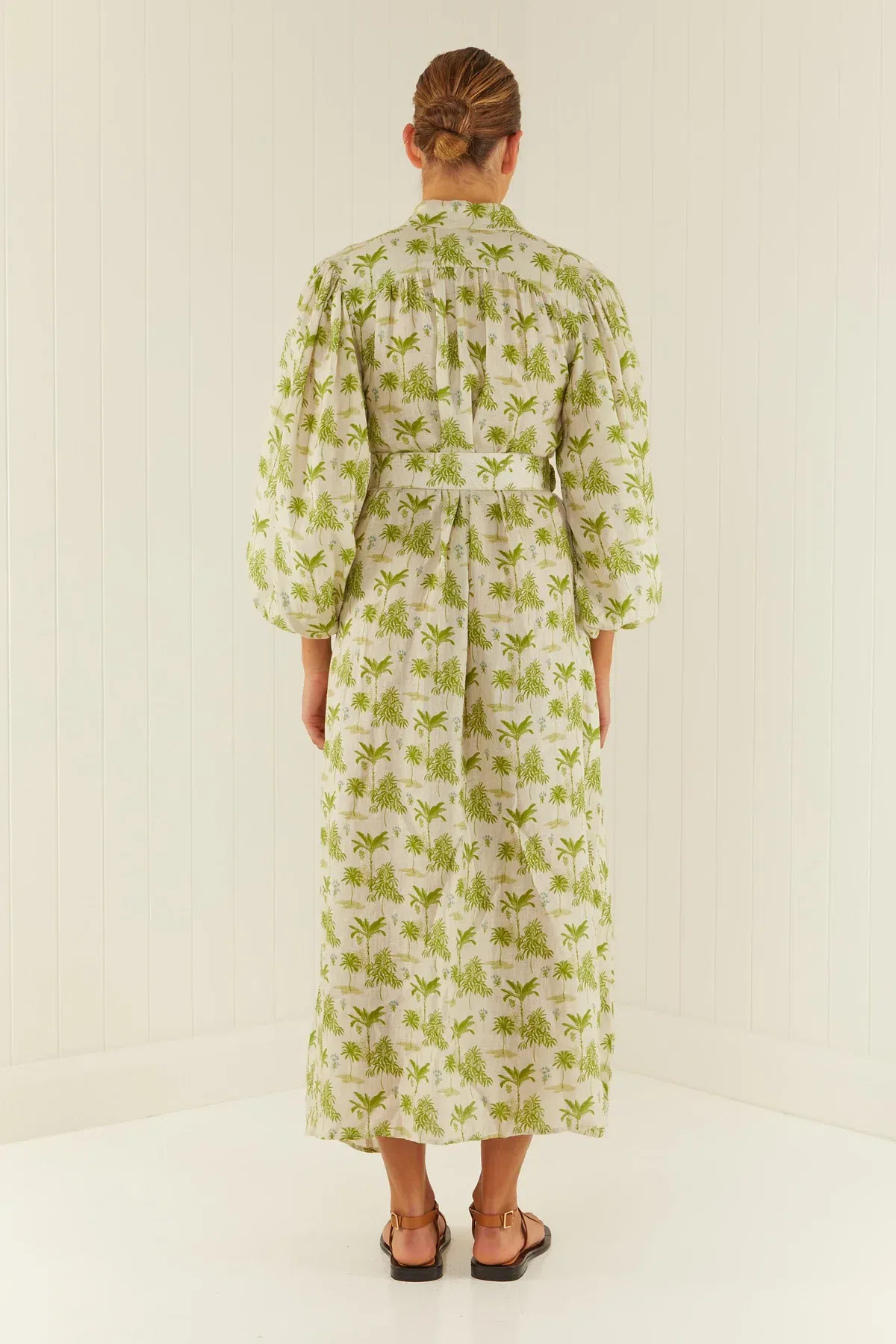 Palm Noosa Noddy Dress Green Palms Print Green Size AU 10 | The Volte