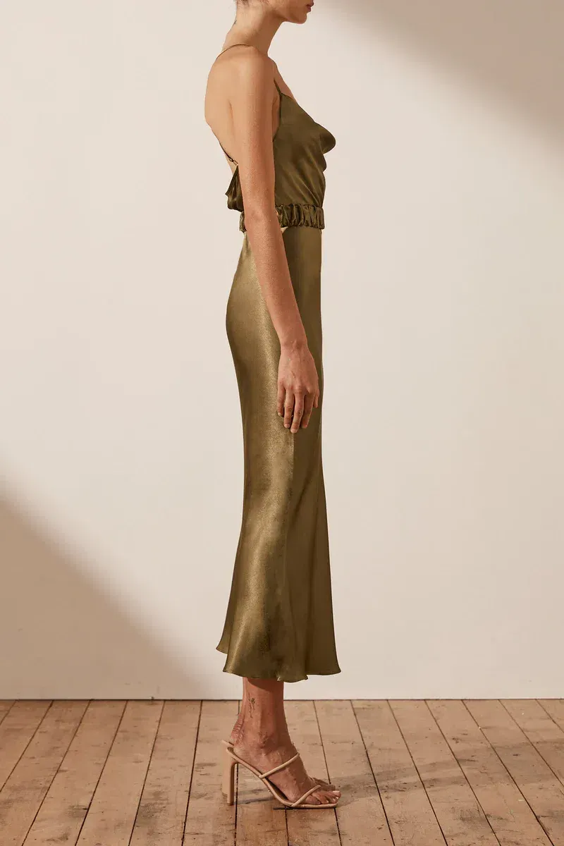 knee length dresses for ladies ACLER (aqua) Atholton pleated midi