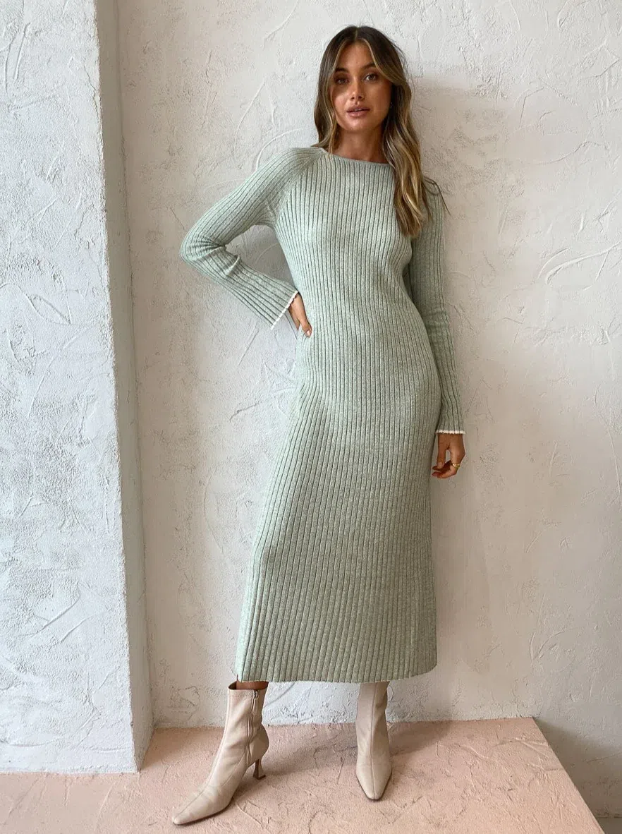 frank and oak green dress Freya Merino Wool Maxi Dress main image 1