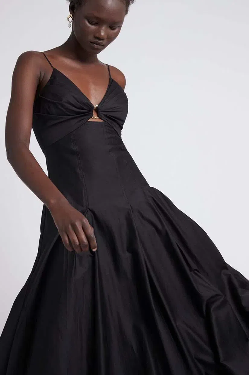 white sequin off the shoulder dress Confetti Gloss Off-Shoulder Gown