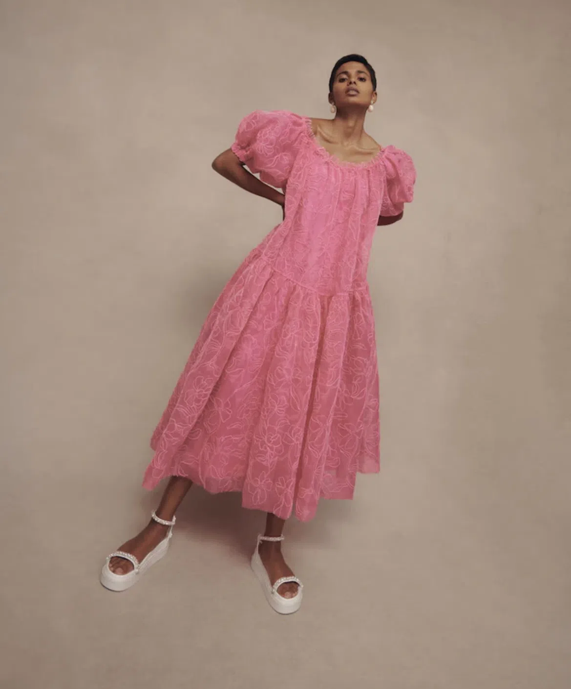 Country Road Soft Pleated Midi Dress Pink Size 16 | The Volte Country Road Soft Pleated Midi Dress Pink Size 16 | The Volte