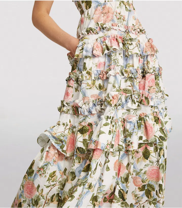 chinese dress ladies Zimmermann maxi linen golden plunge dress with from main image 0