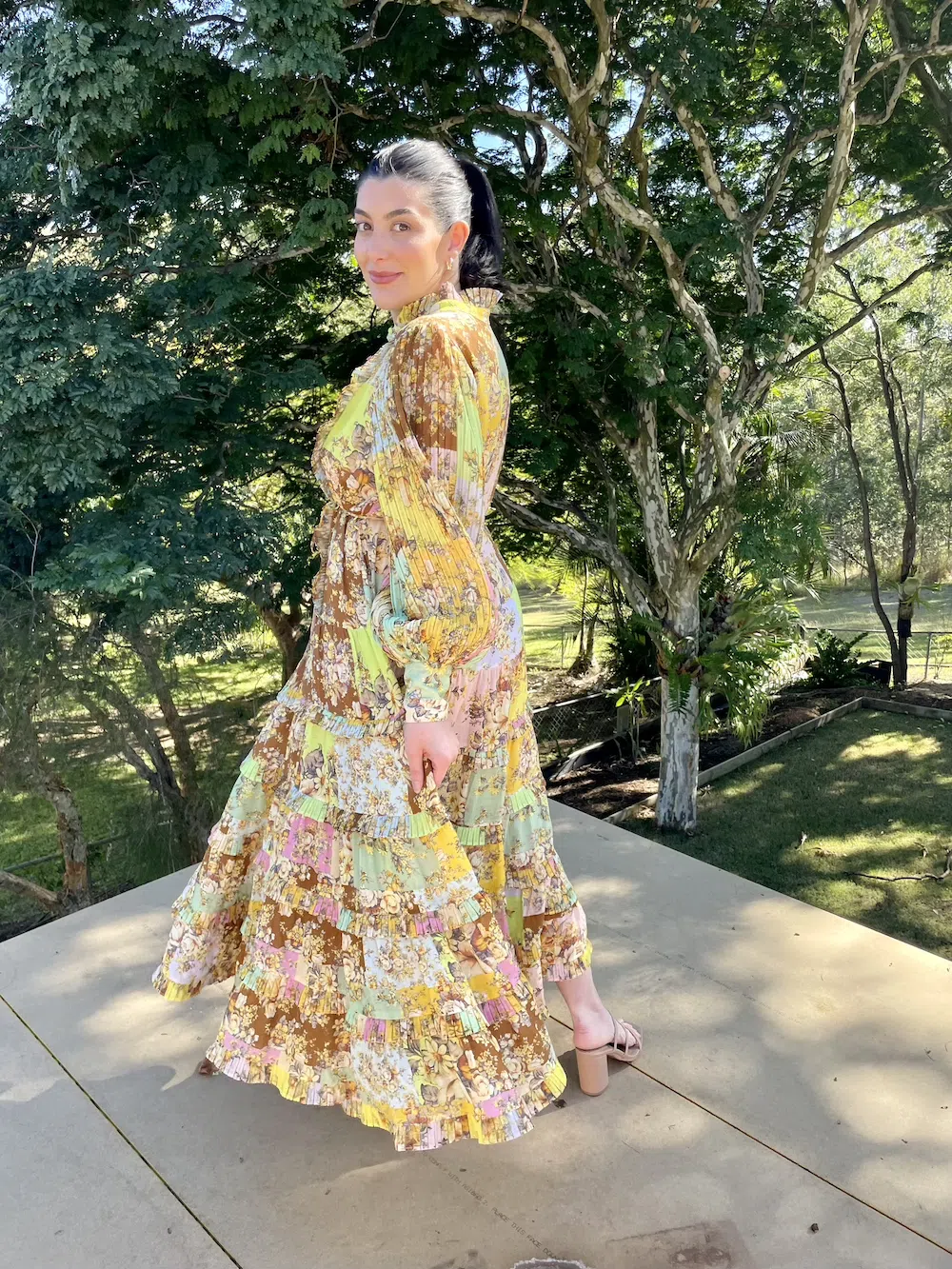 Alemais Matilde Pleat Shirt Dress In Multi Size AU 12 The Volte