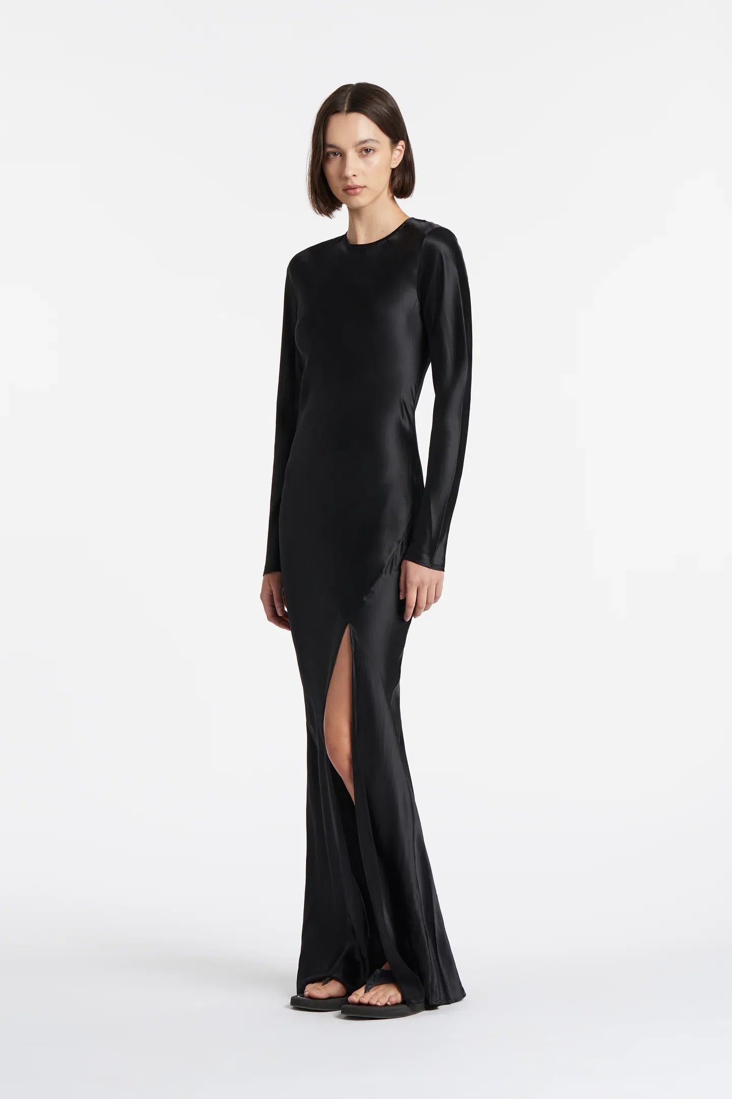 shirt dress black long sleeve Zoe Black Cotton Shirtdress Pockets | Long Sleeve
