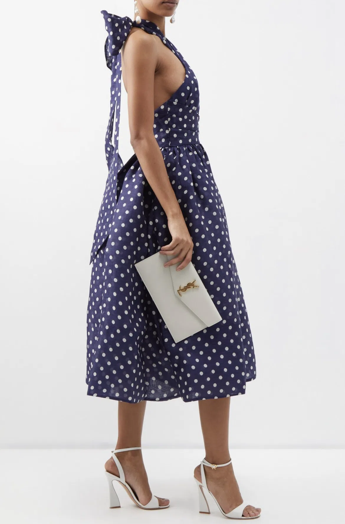 Zimmermann High Tide Halterneck Polka Dot Midi Dress Print Size 4 / Au 16 |  The Volte