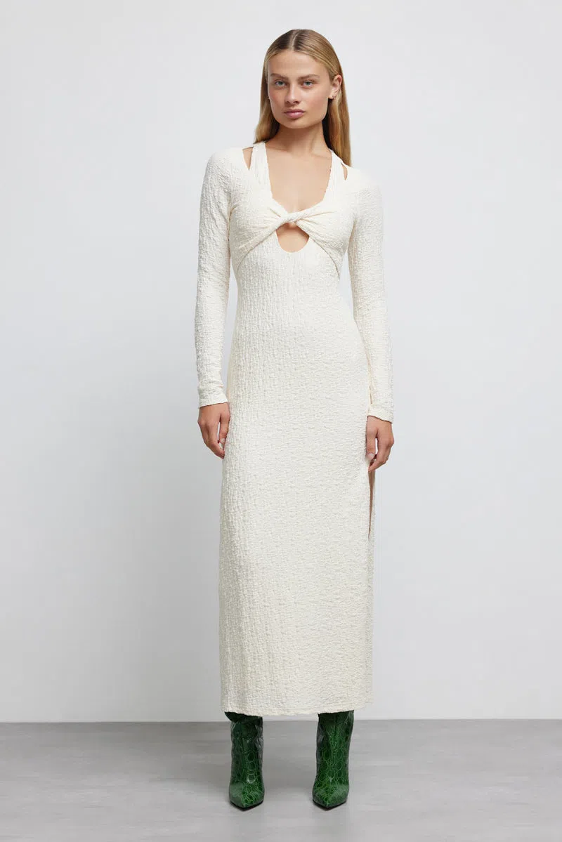ZImmermann The Halliday Scallop Midi Dress in Cream Watercolour Floral Size  0/AU 8 | The Volte