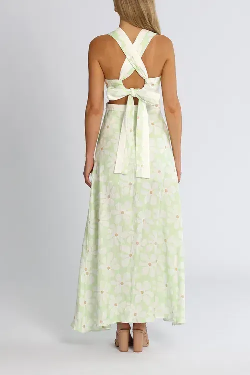 green emerald velvet dress Corrine Chiffon Midi Dress in Diana Embellishment Forest Green
