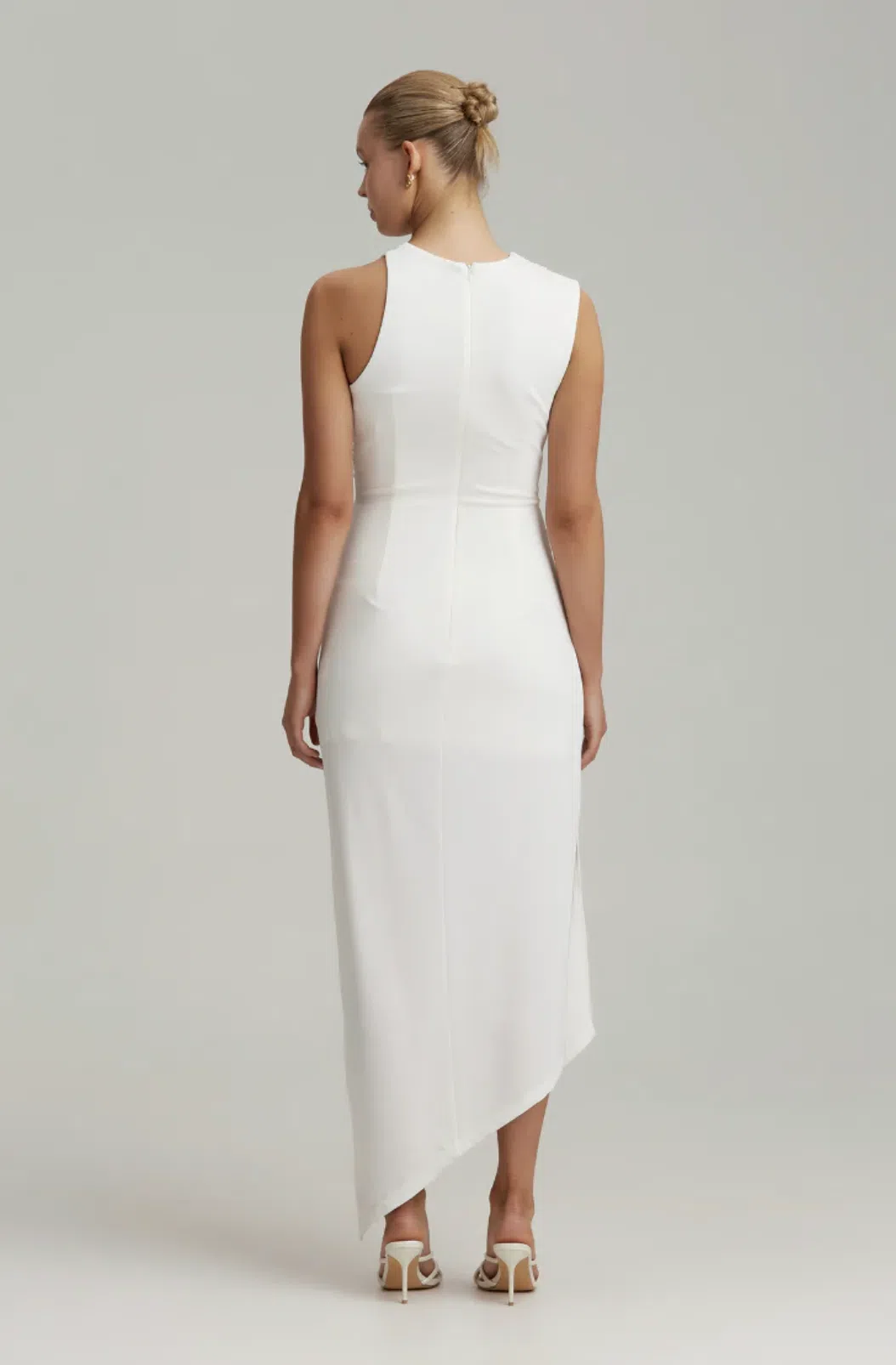 knee length dresses for ladies C/Meo Collective Ivory Fundamental Midi Dress
