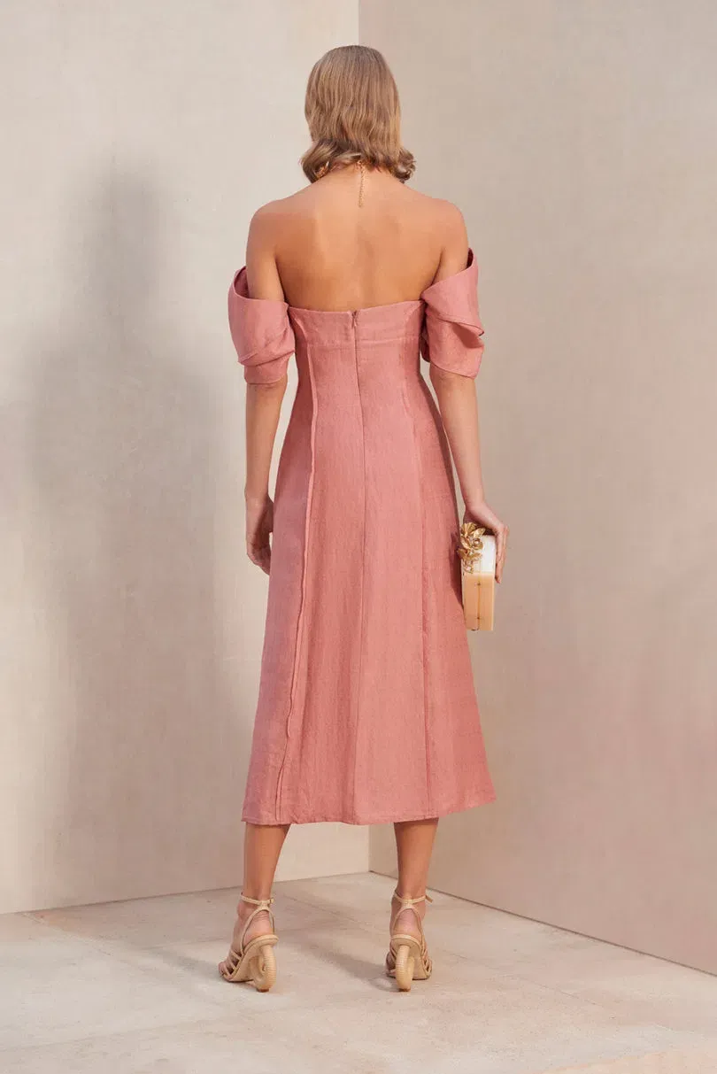 open lace back dress Cult Gaia Nymeria 3D Floral Open Back Gown - Petal Pink