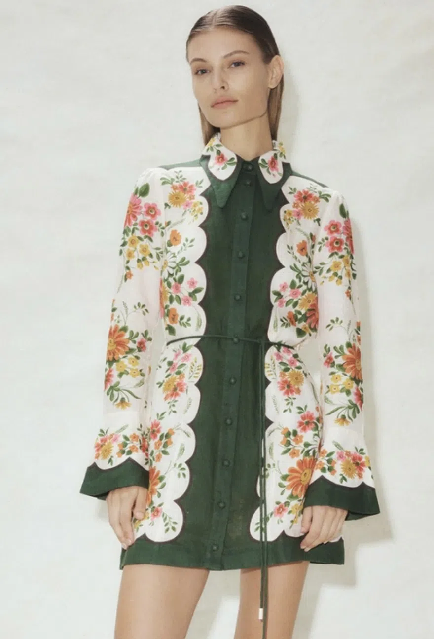 Alemais Elisabetta Mini Dress Floral Size 10