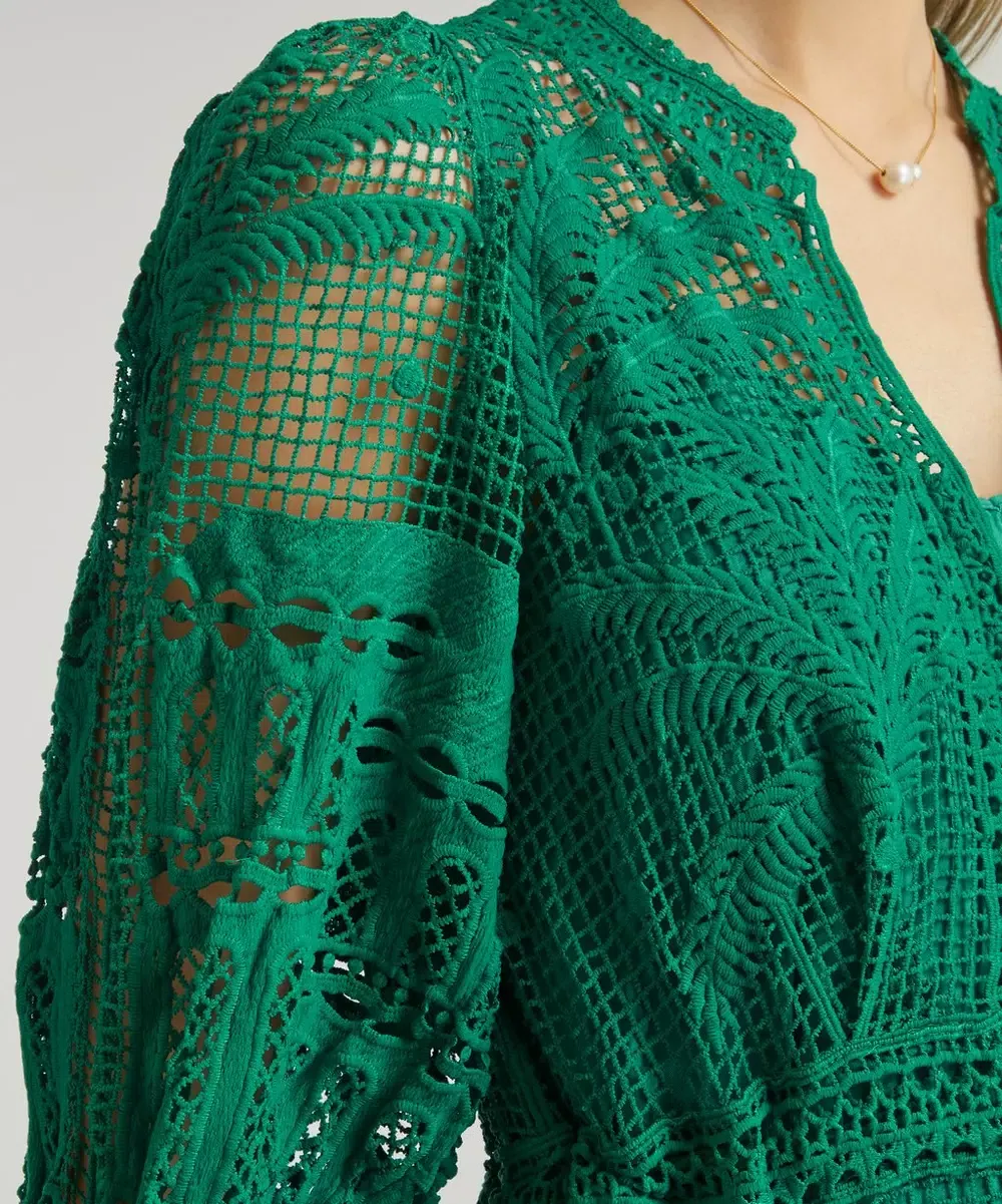 Farm Rio Morada Boa Dress Maxi Dress Green Size 12 | The Volte