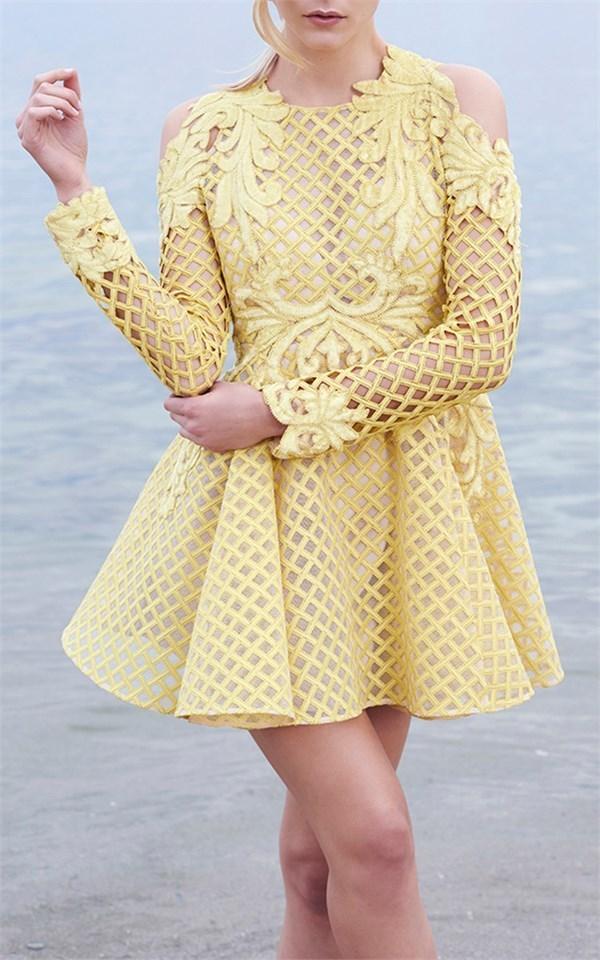 Bec and Bridge Hibiscus Golden Mini Dress | The Volte