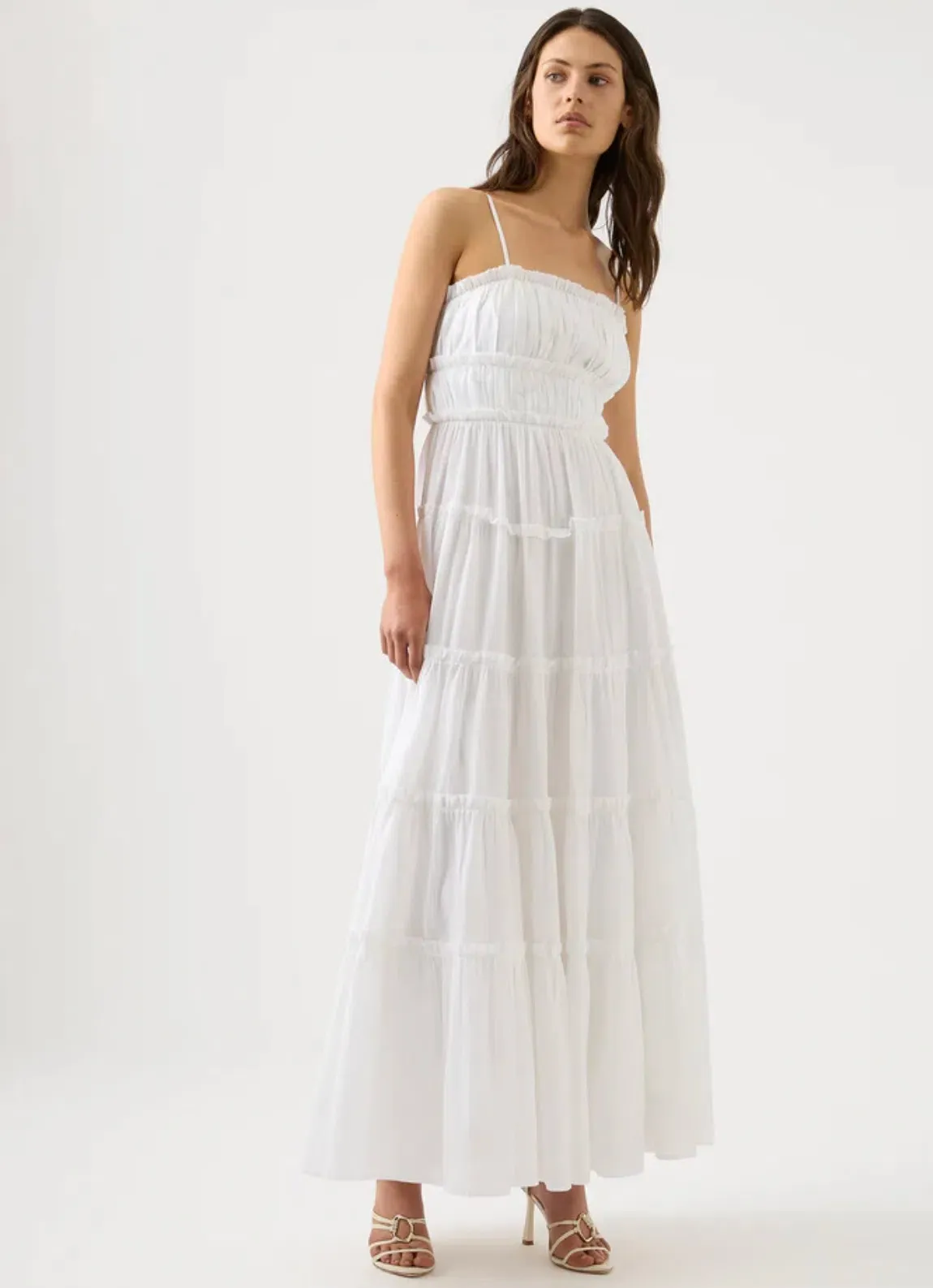 chinese dress ladies Favorite Daughter The Favorite Strapless Mini Linen Dress in Bright Wh –  Suite 201 main image 0