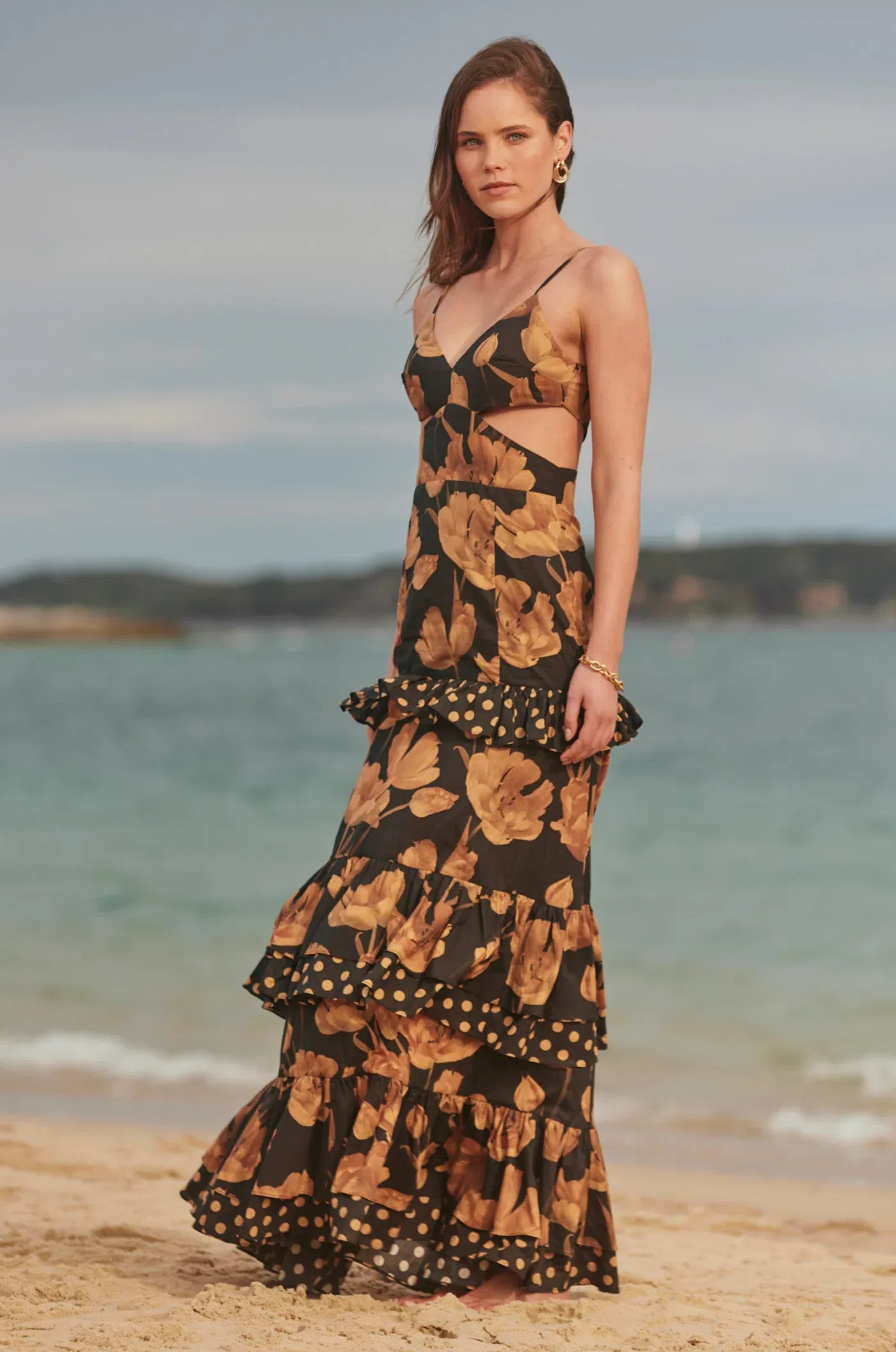 Aje Tidal Corset Midi Dress Coffee Size AU 8 | The Volte