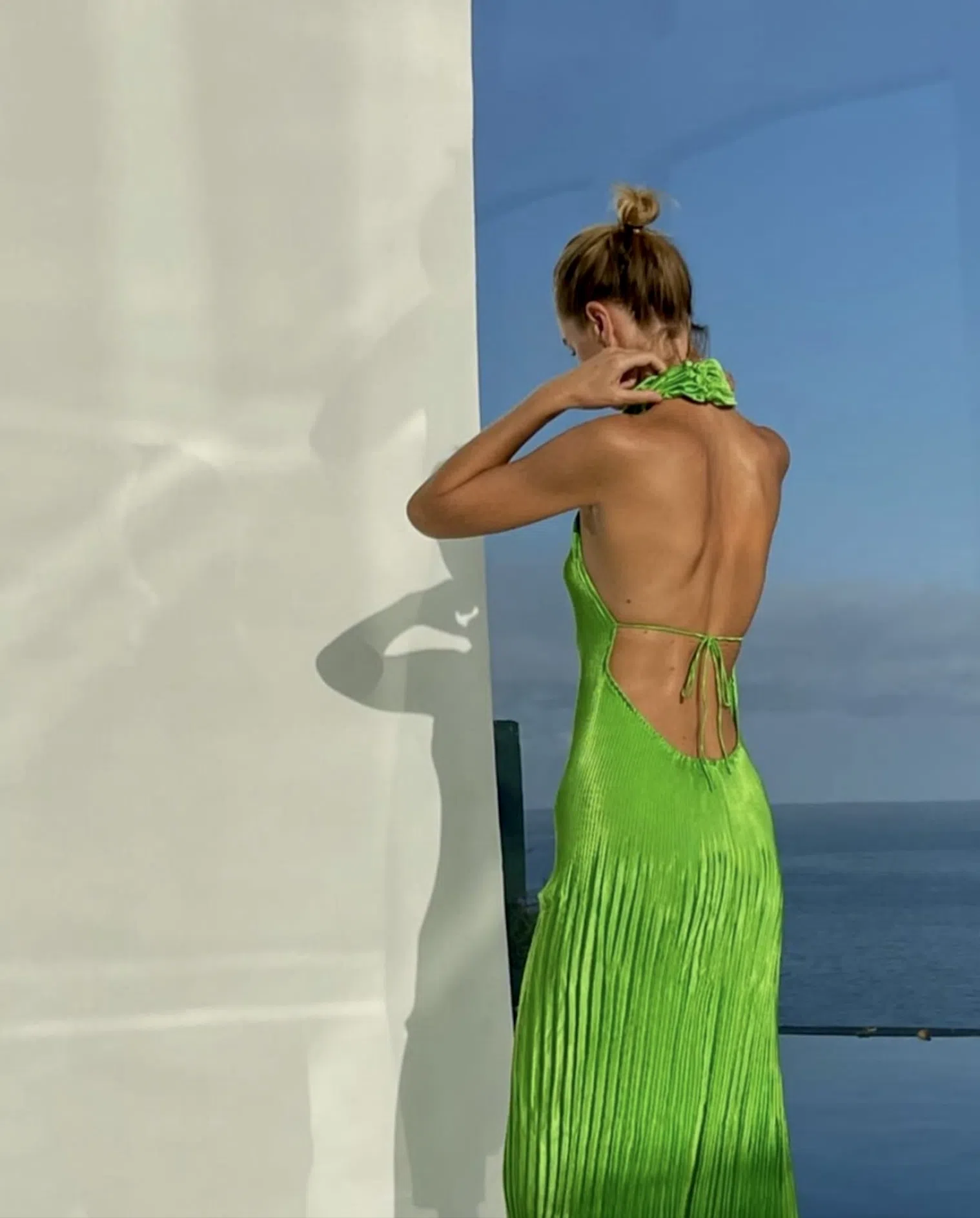 linen midi dress green Lidee Gala Gown in Bright Green – Coco & Lola