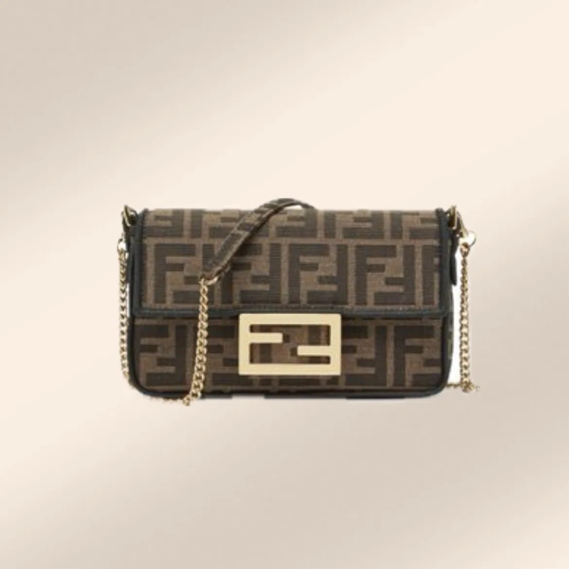 Fendi Mini Baguette Jacquard FF Fabric Bag The Volte