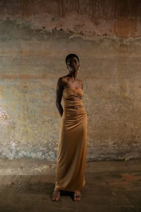 Maygel Coronel Dorato Dress Gold One Size | The Volte