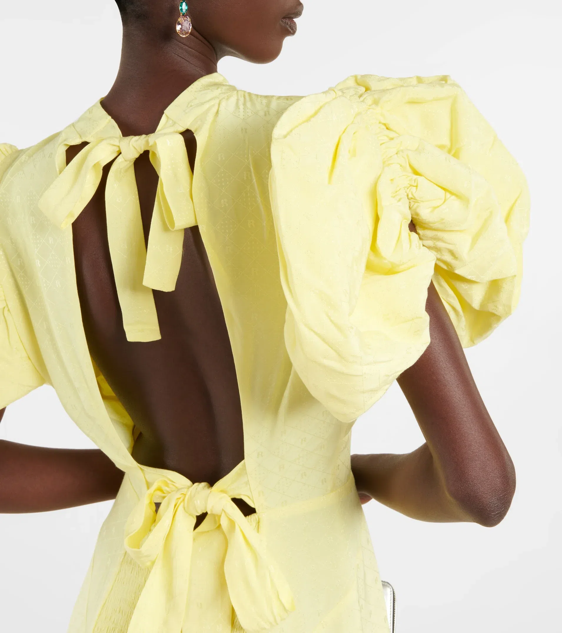 ROTATE Birger Christensen Midi Open Back Yellow Dress Size 8 | The Volte