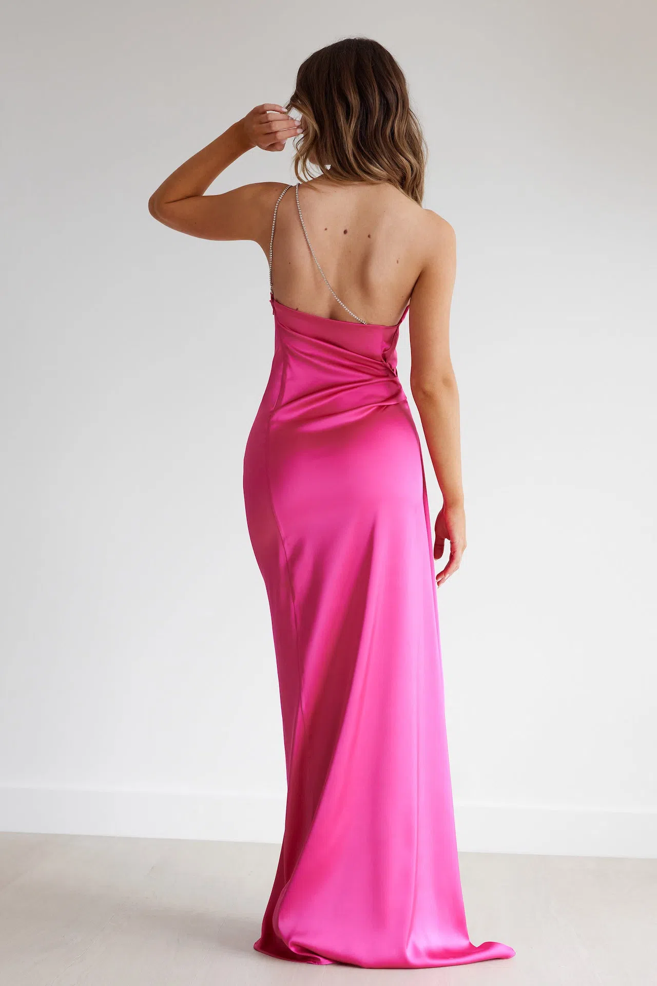 chinese dress ladies Women's Kamila A-Line Flower Applique Mesh Taffeta Floor Length Dress XS/S/M/L/XL Pink Mean Blvd Pink / XL
