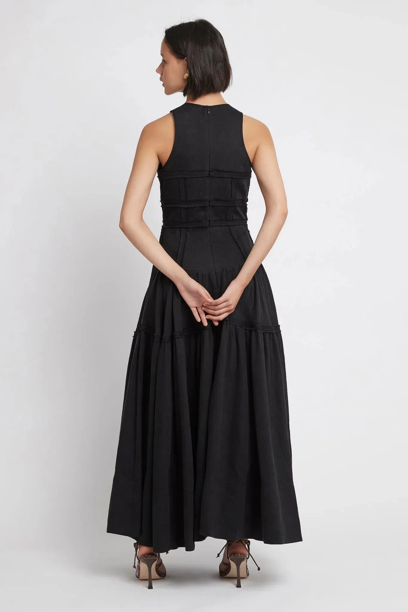 bronze sequin midi dress Twist Drape Sequin Dress Bronze – Roland Mouret