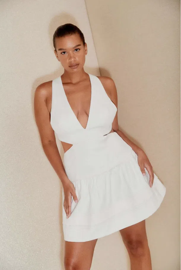 Mini dress Manning Cartell White size S International in Cotton