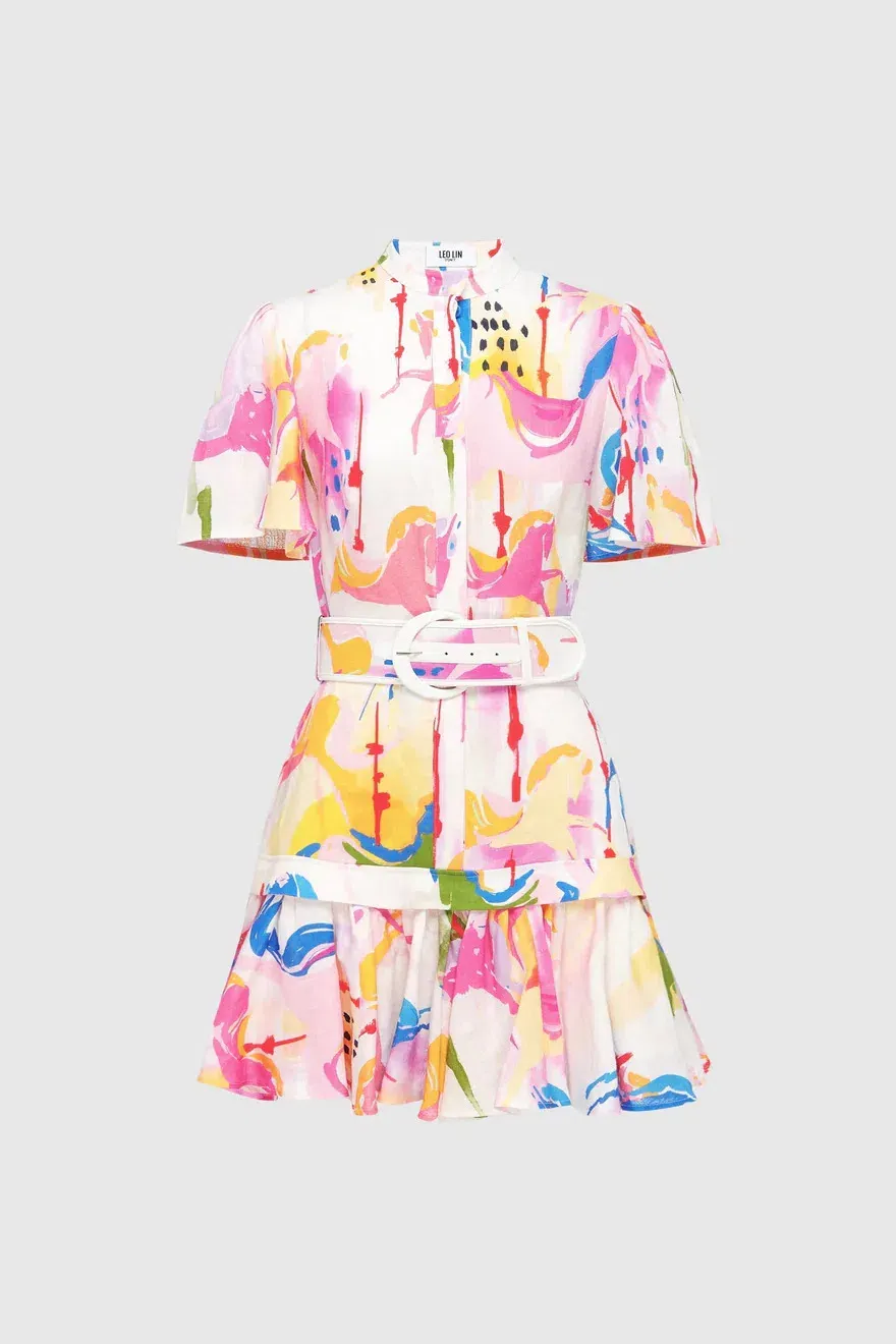 chinese dress ladies Leo Lin Lexi Ruched Bust Midi Dress - Fiesta Print size 12