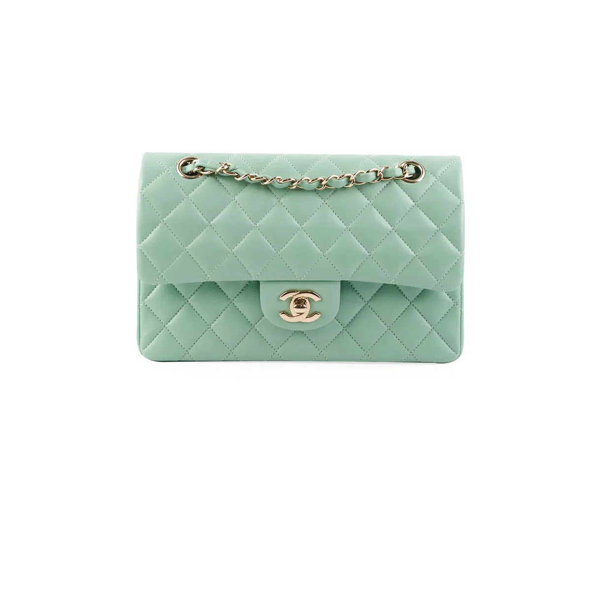 Chanel Green Classic New Mini Patent Leather Flap Bag ref.217379 - Joli  Closet