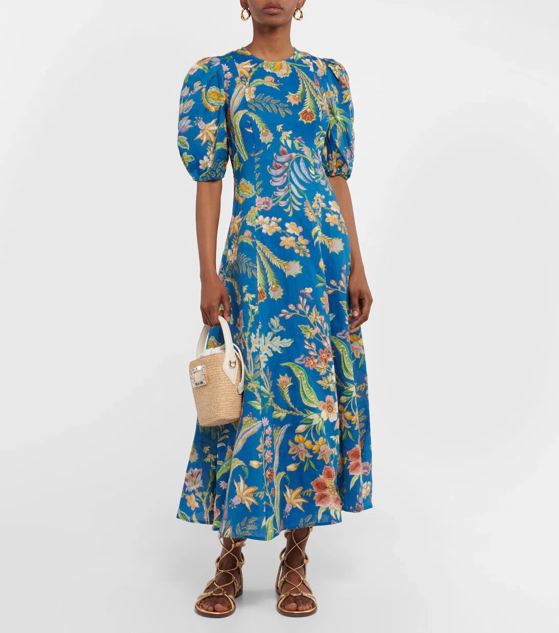 Alemais June Midi Dress Blue Floral Size 16 | The Volte