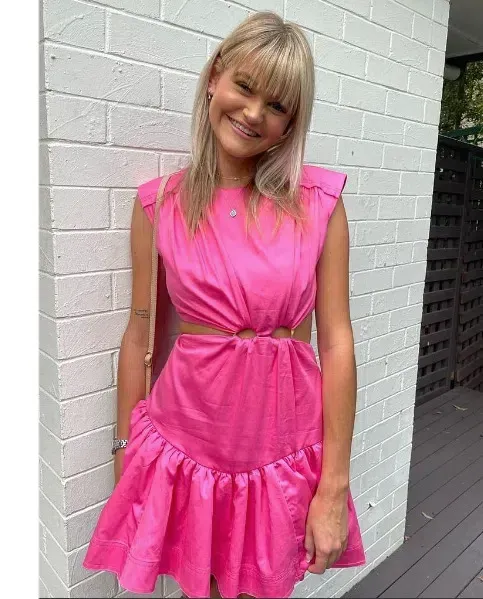 aje solstice cut out ring flip mini dress Aje. Solstice Cut Out Ring Flip Mini Dress Pink Size 8