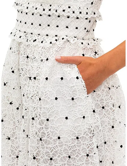 knee length dresses for ladies Ivory Floral Bustier Midi Dress for Women