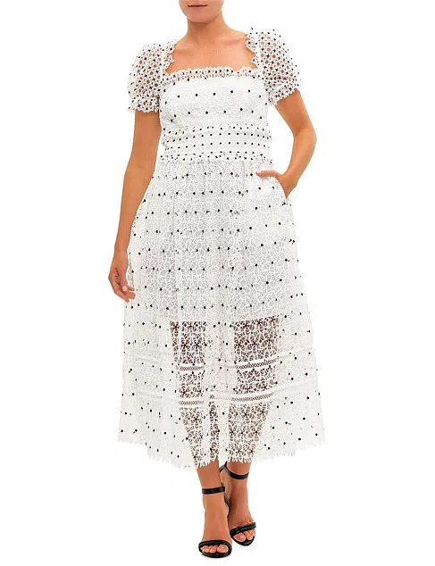 Self Portrait Guipure Hibiscus Midi Dress Ivory Size AU 12 | The Volte Self Portrait Guipure Hibiscus Midi Dress Ivory Size AU 12 | The Volte