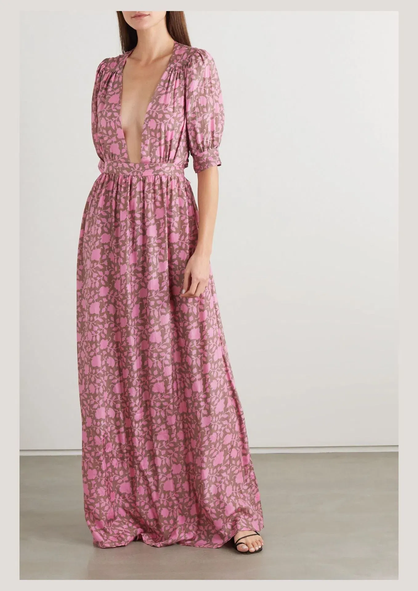 open lace back dress HANNAH GOWN - FITTED GOWN WITH BEADED BODICE main image 1