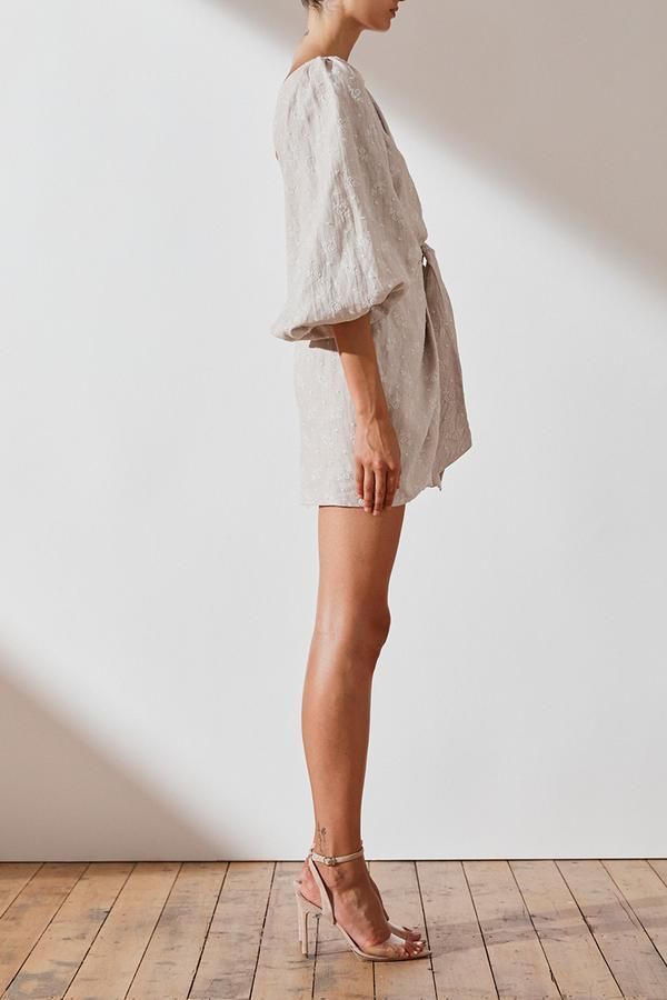 chinese dress ladies Patbo Tropic Linen One-Shoulder Mini Dress