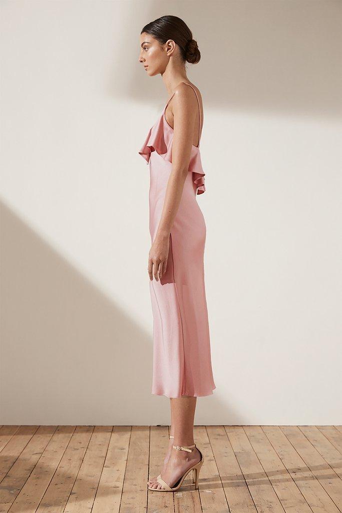 Shona Joy Eloise Lace up Midi Dress Antique Rose Size 6 | The Volte