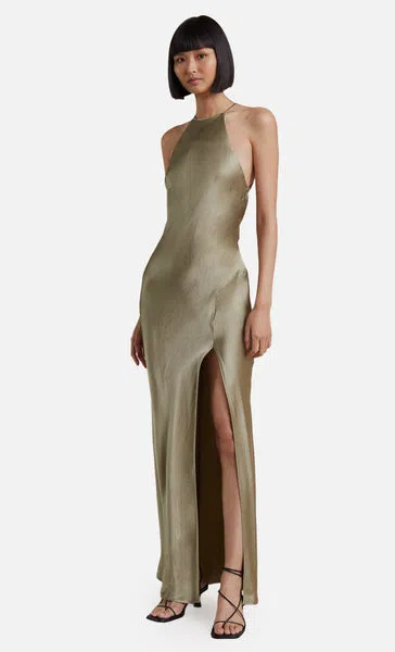 Bec & Bridge Loren Halter Midi Dress Sage Size 6 | The Volte Bec & Bridge Loren Halter Midi Dress Sage Size 6 | The Volte