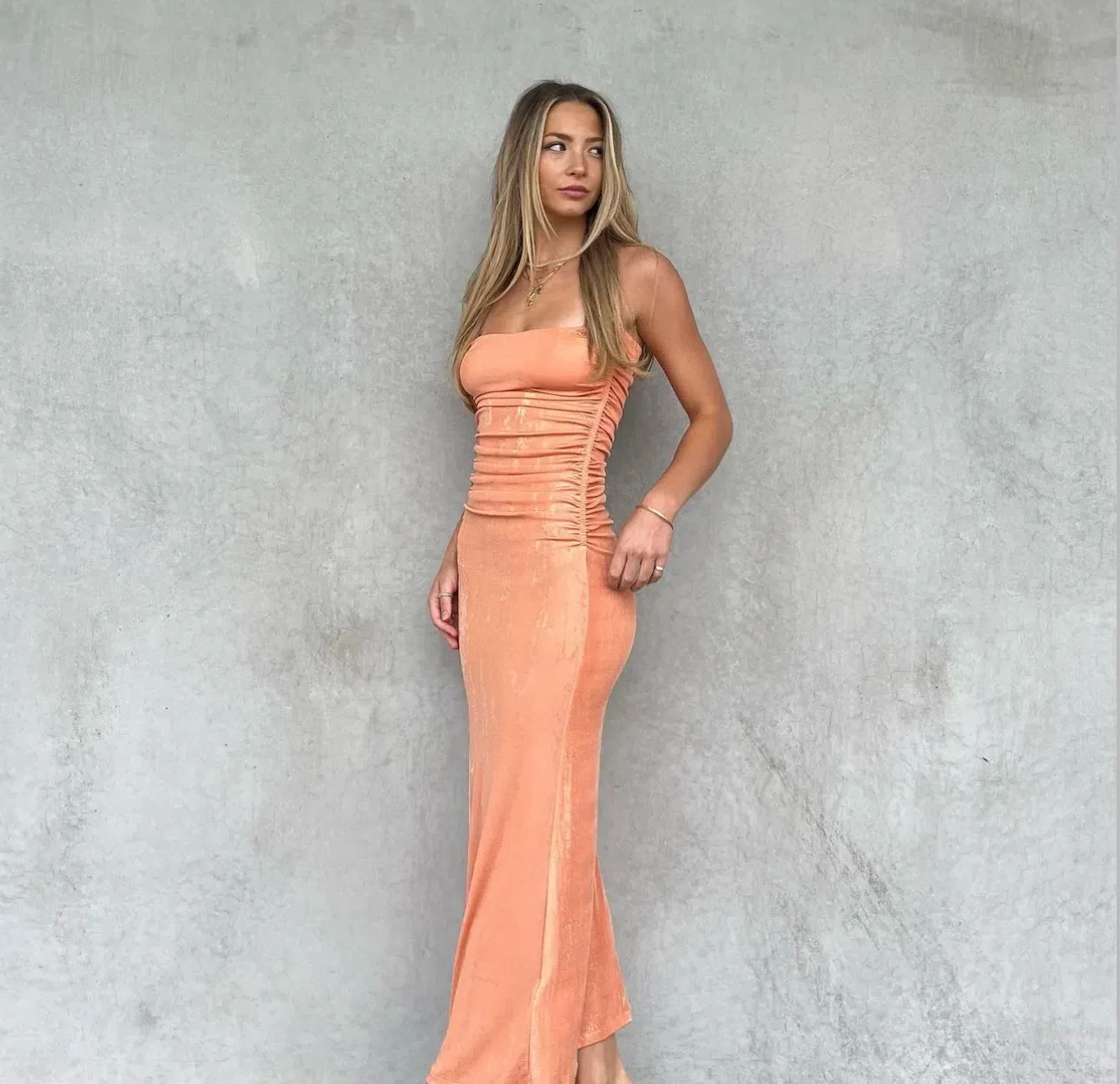 strapless open back dress Blush Ruffle Summer Dress