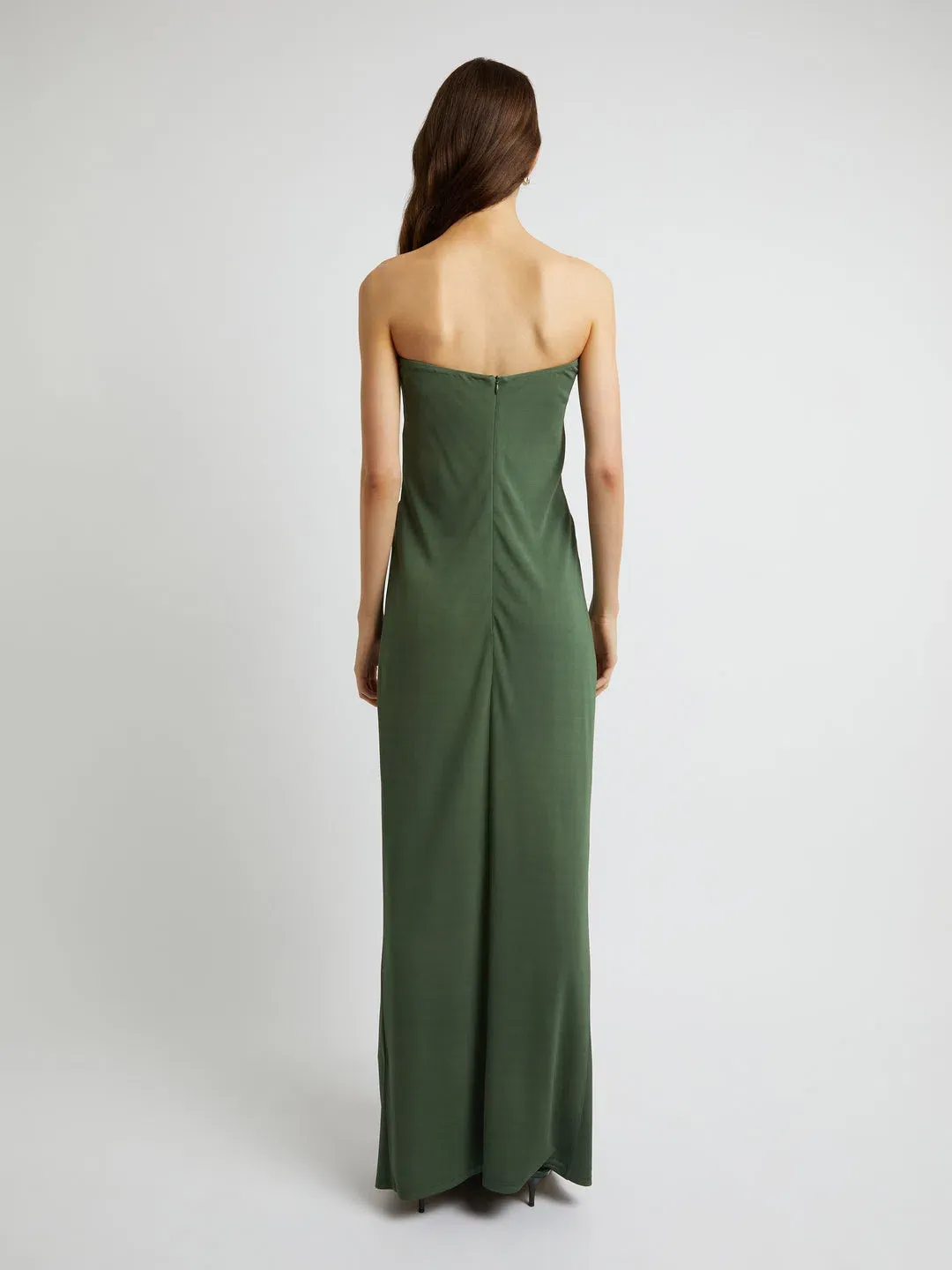 green emerald velvet dress Long Island Green Midi Mesh Dress - US 14