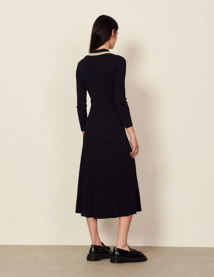 Sandro Paris Alexandrine Ribbed Knit Shirtdress Size 40 / AU 10 | The Volte