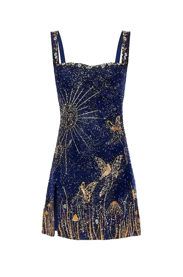 Clio Peppiatt Midnight Dress Navy Sequin Size XS/Au 6 | The Volte