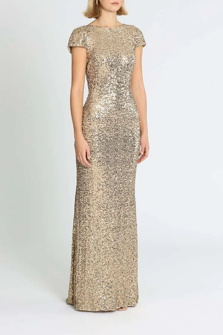 Sofia The Label Golden Hour Dress Gold Size 6 | The Volte