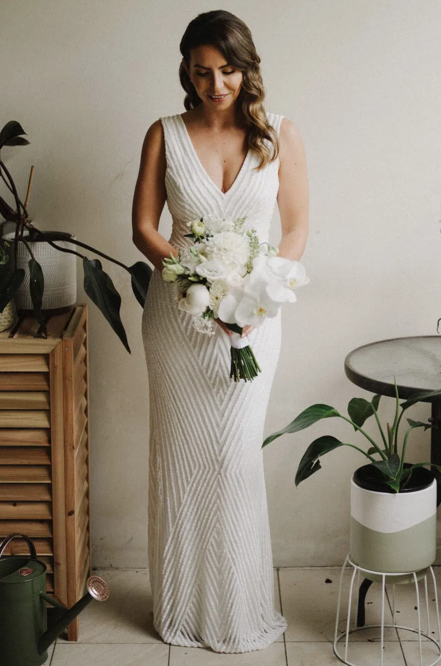 Rachel Gilbert Raquel Gown White Beaded Size 10 | The Volte Rachel Gilbert Raquel Gown White Beaded Size 10 | The Volte
