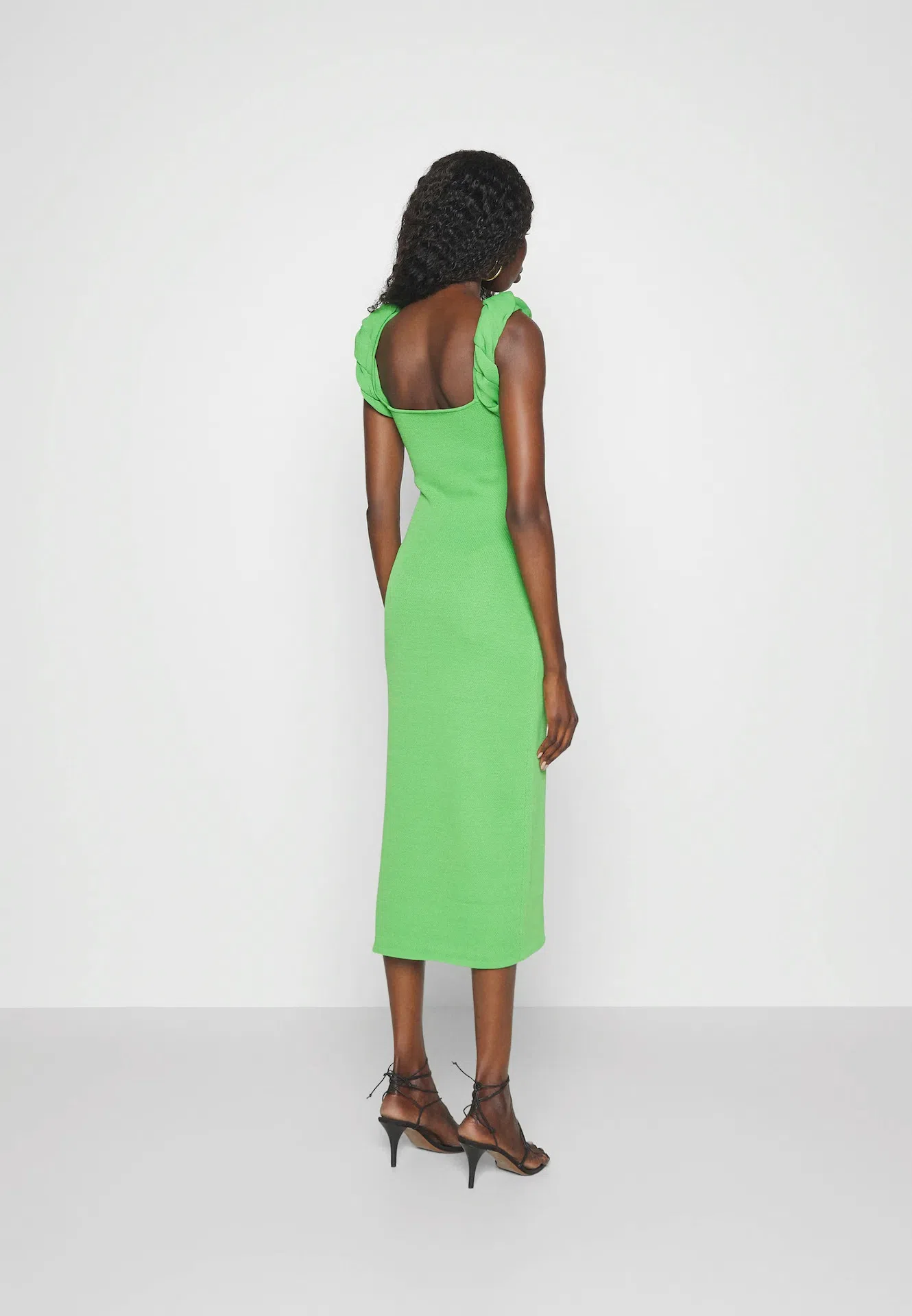 green emerald velvet dress COS Knitted Bandeau Maxi Dress