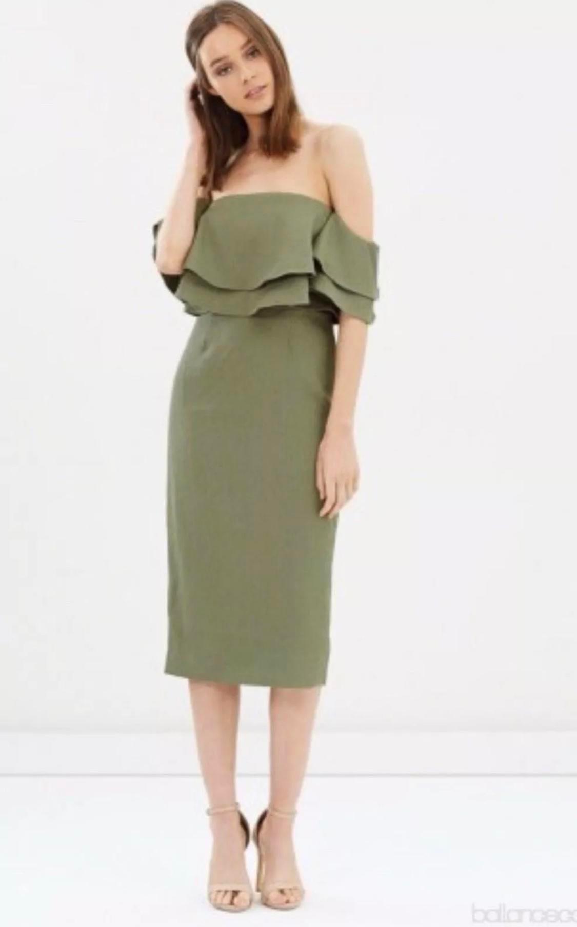 house of cb green lace dress Neve Green Velvet Halter Dress main image 0