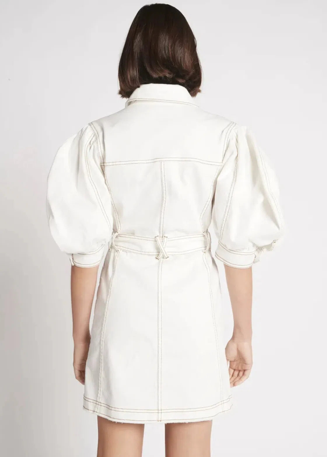 white christmas dresses Daisy Denim Mini Dress | Ivory main image 1