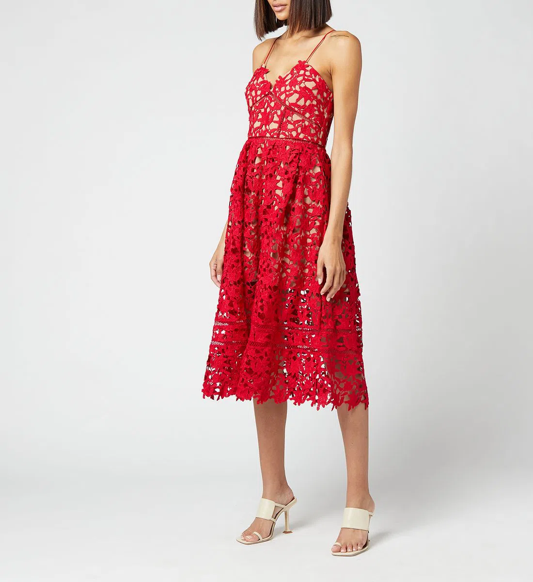 House Of CB Elizabeth Strapless Midi Sundress Italian Tomato Size XS / AU 6  | The Volte