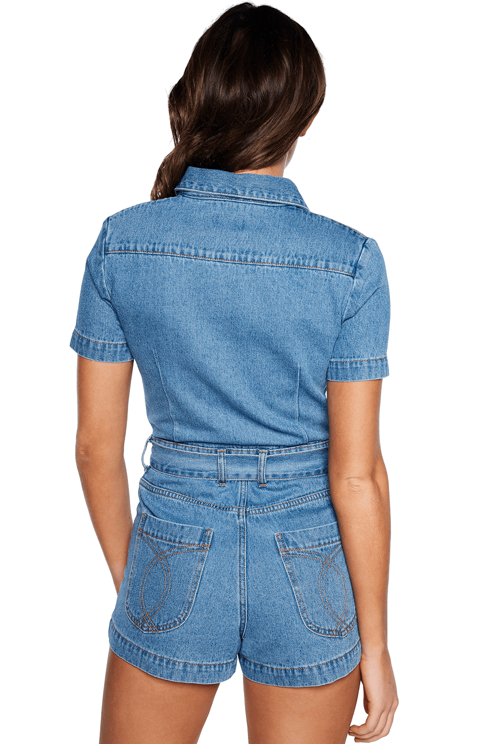Blue Denim Zip Romper Sz 8