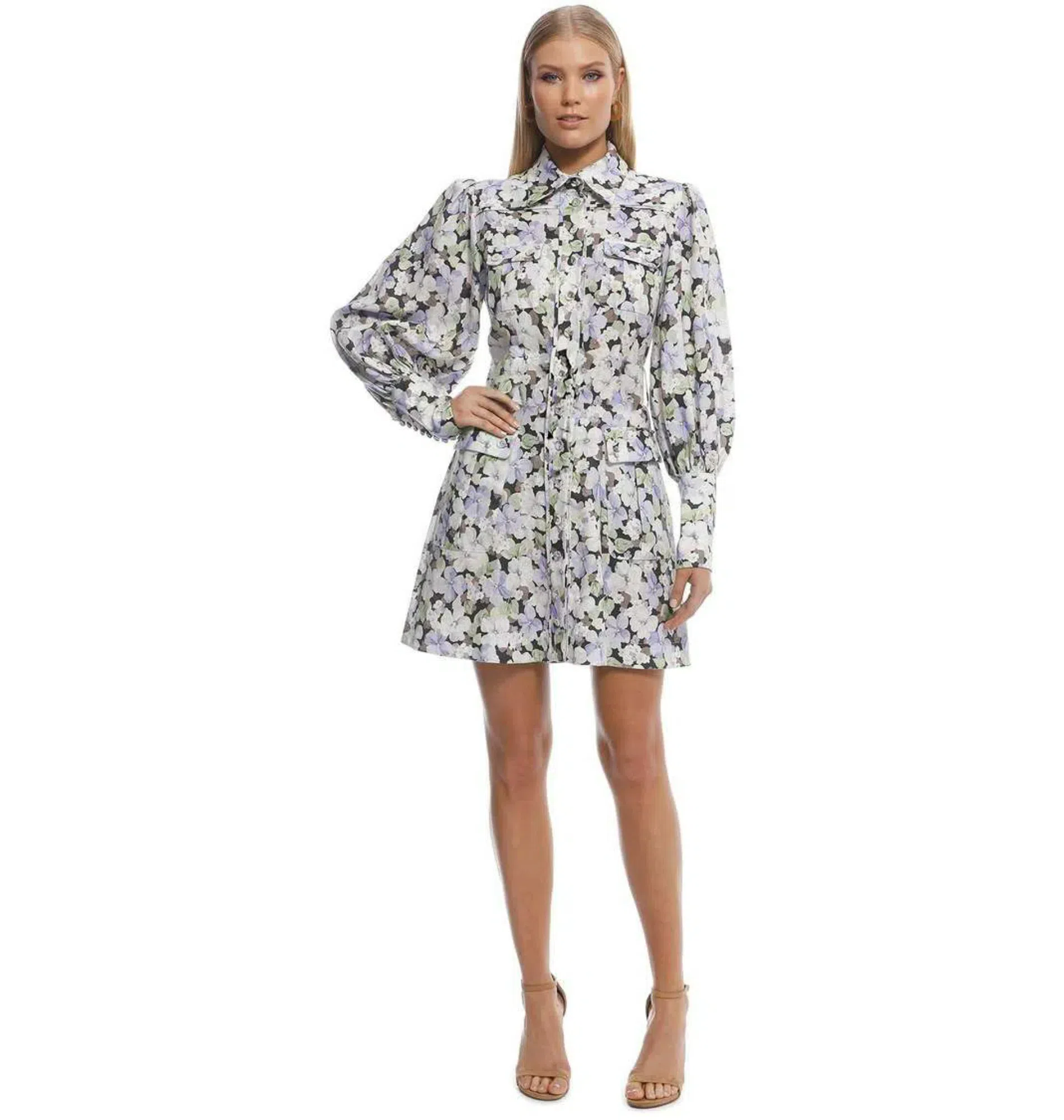 Zimmermann Clover Halter Shirt Dress Honey Peony Floral Size 2/Au 12 | The  Volte