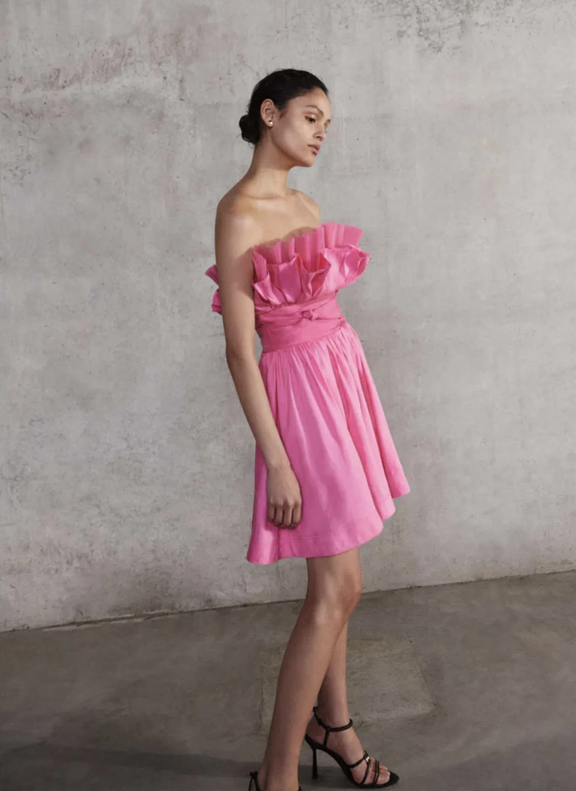 Aje Whisper Layered Mini Dress Brilliant Pink Size 10 | The Volte Aje Whisper Layered Mini Dress Brilliant Pink Size 10 | The Volte