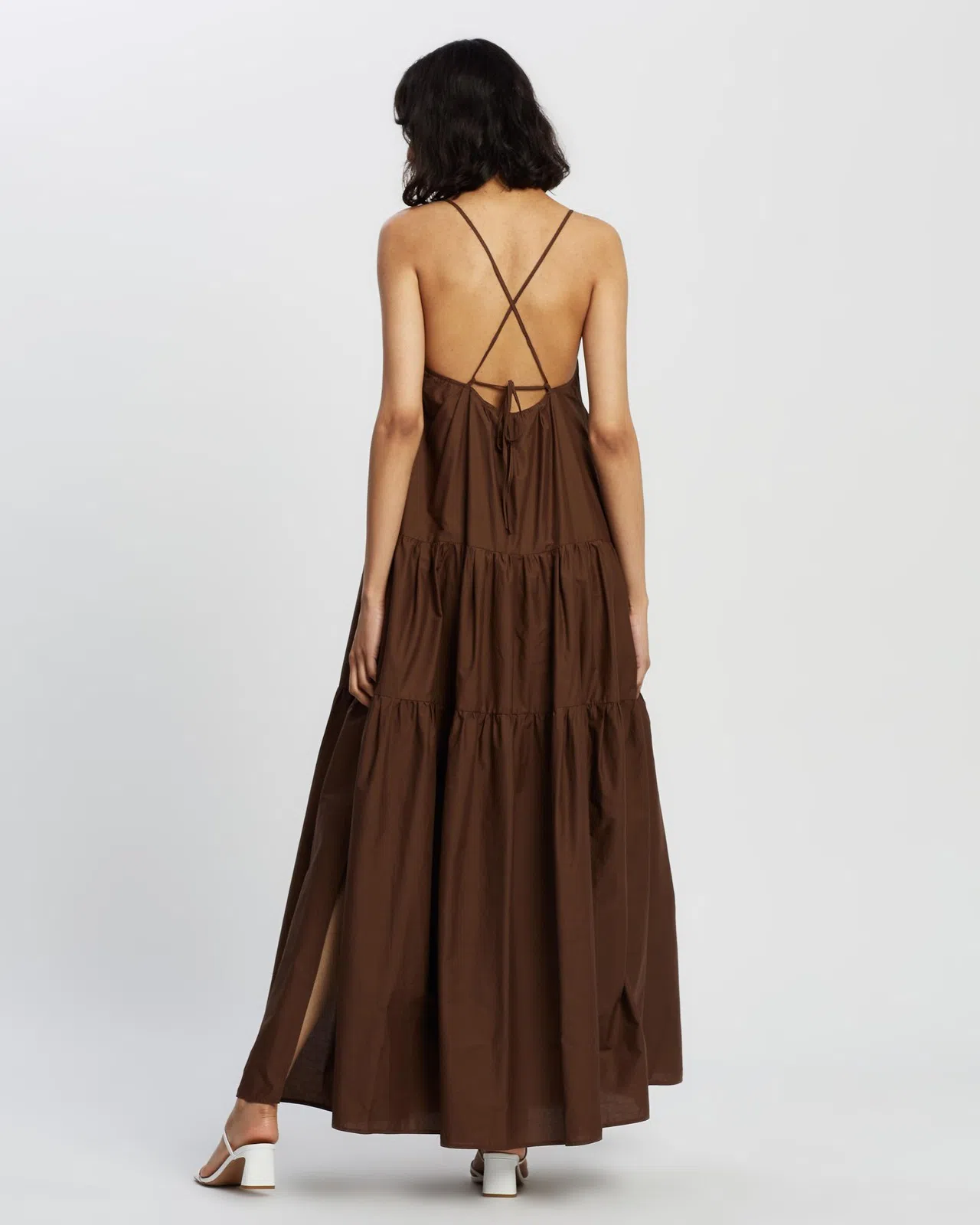 Camilla and Marc Majella Tiered Maxi Dress Brown Size 8 | The Volte