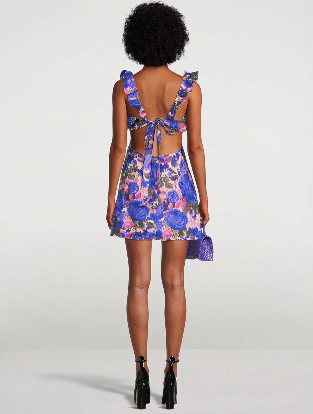 fitted lace wedding dress Marissa Mini Dress in Purple main image 1